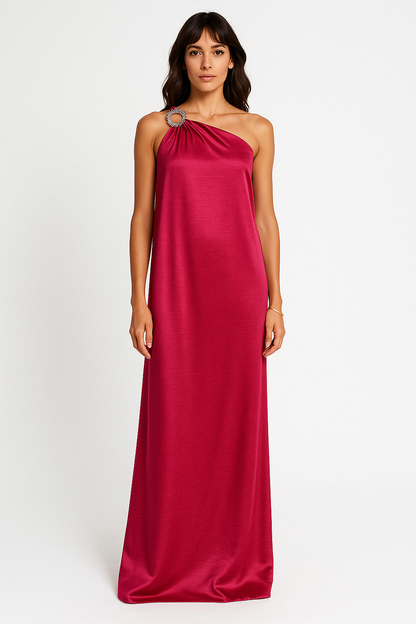 Elegant One Shoulder Women's Evening Gown
