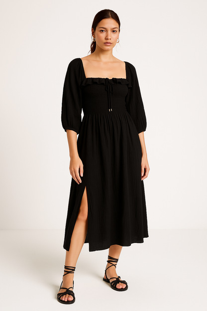 Floral V-neck Women's Long Sleeve Dress