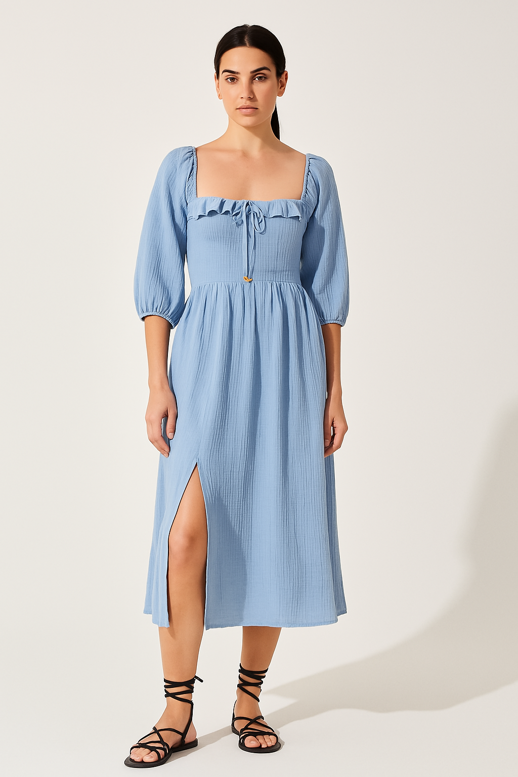 Floral V-neck Women's Long Sleeve Dress