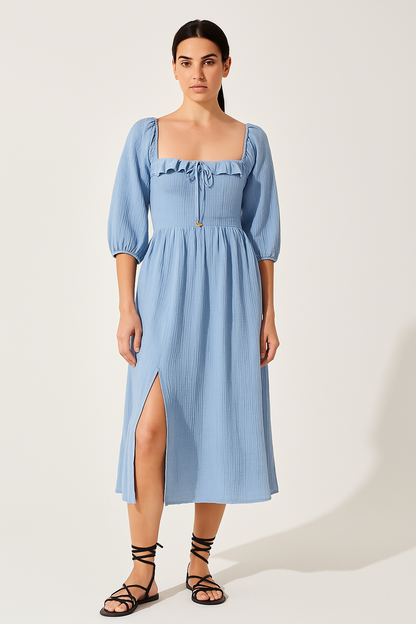 Floral V-neck Women's Long Sleeve Dress