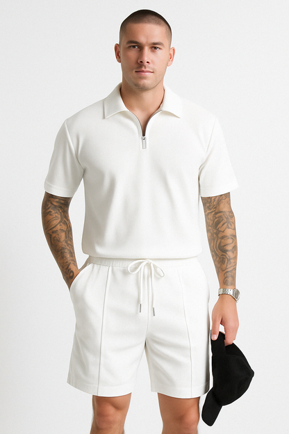 Casual Polo Shorts Set for Men - Loose Fit - Nocini