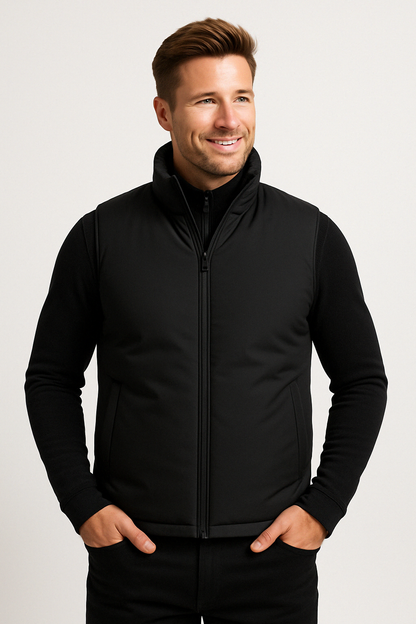 Men's Slim Quilted Vest Lightweight Warm High Neck