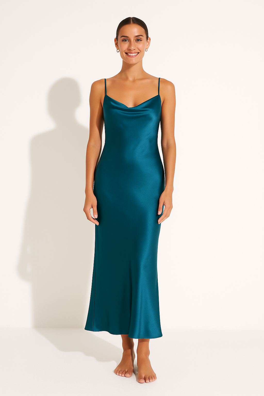 Elegant Satin Maxi Evening Dress for Women