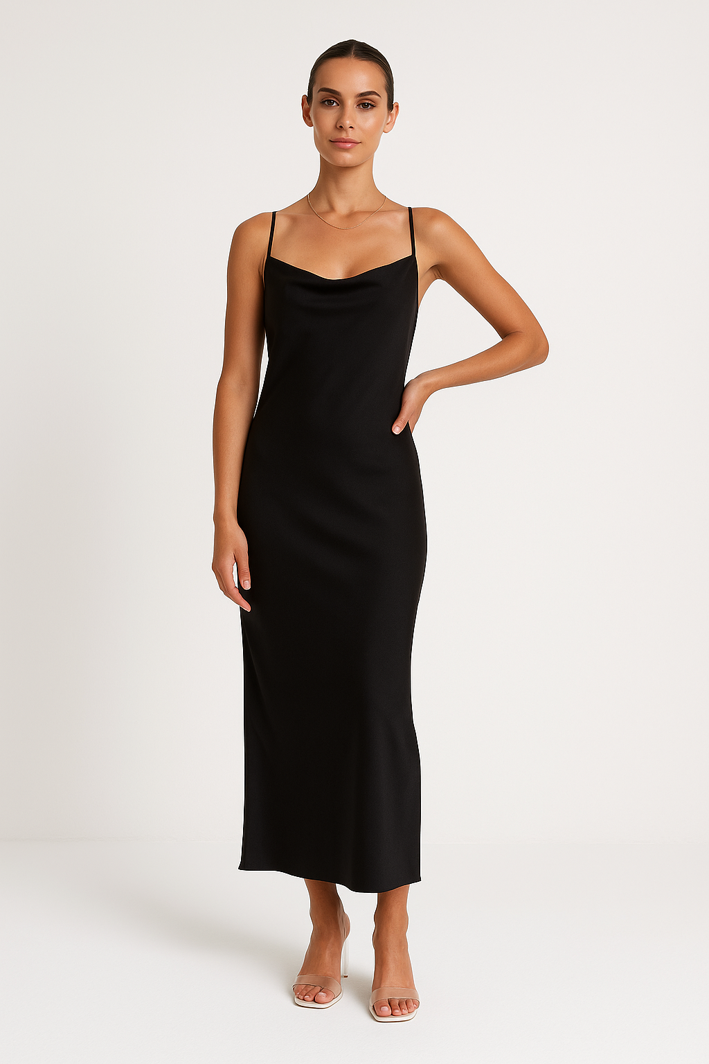 Elegant Satin Maxi Evening Dress for Women