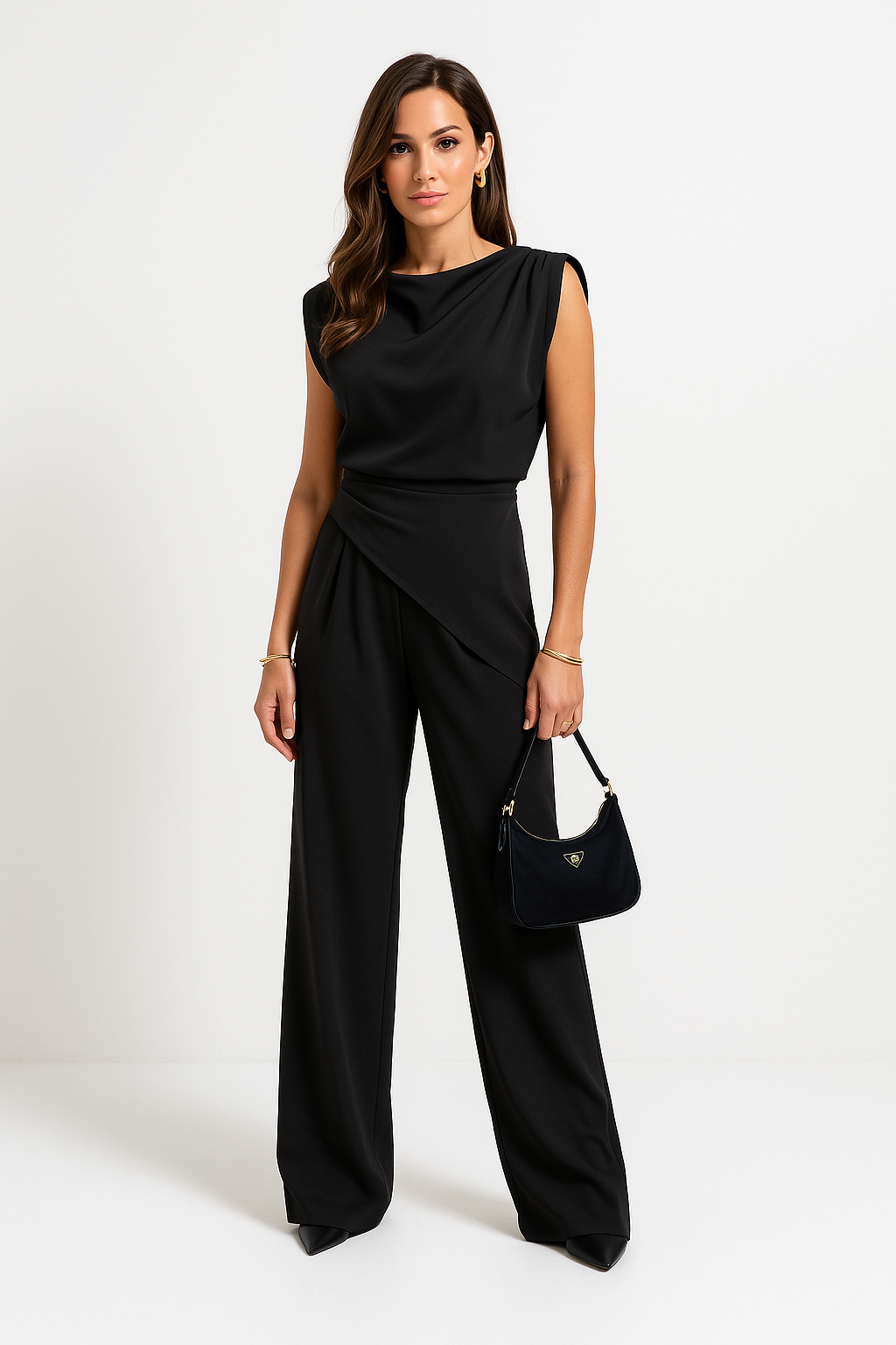 Comfortable Women's Lounge Set with Soft Wide Leg Pants
