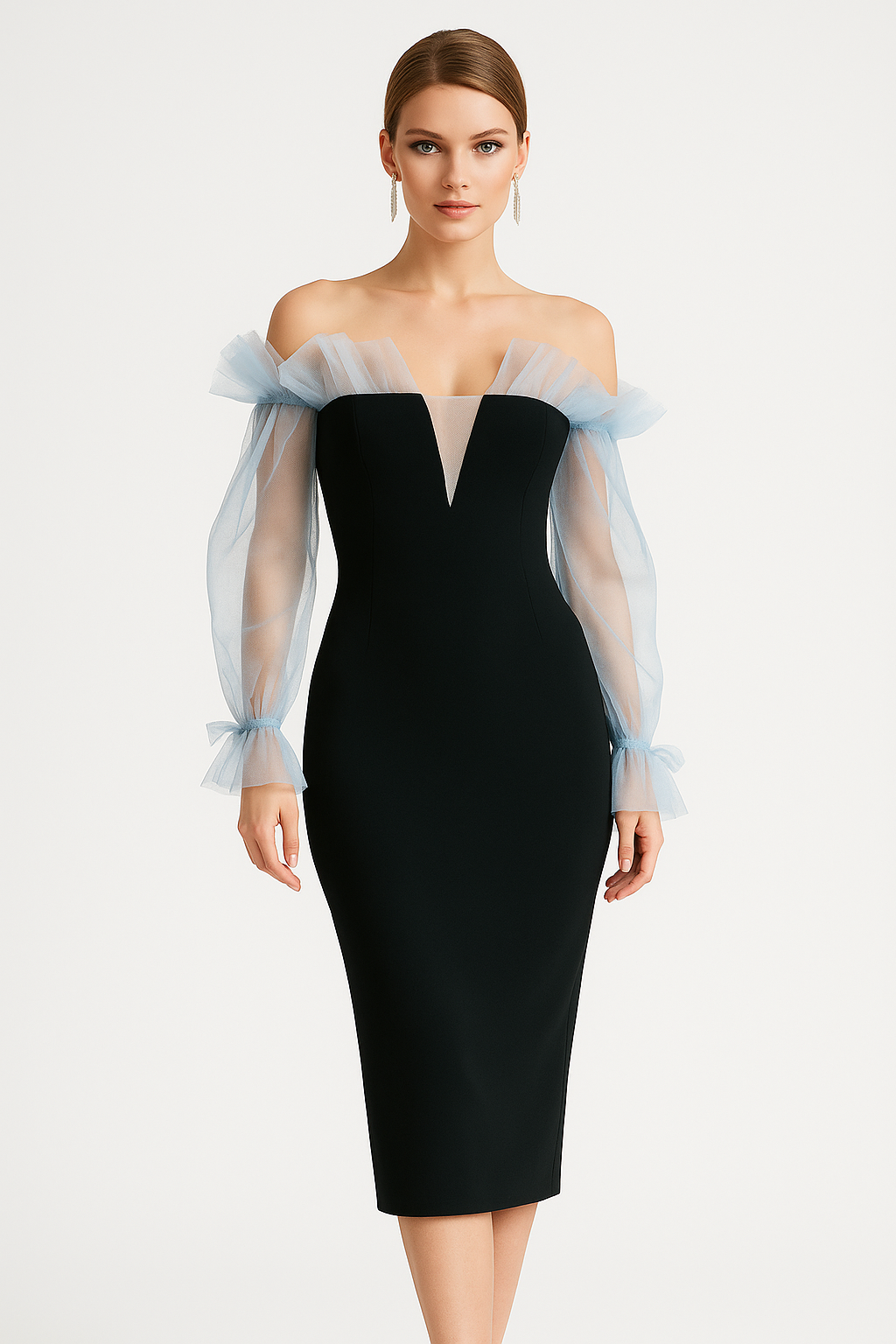 Women's Fit and Flare Off Shoulder Dress - Nocini