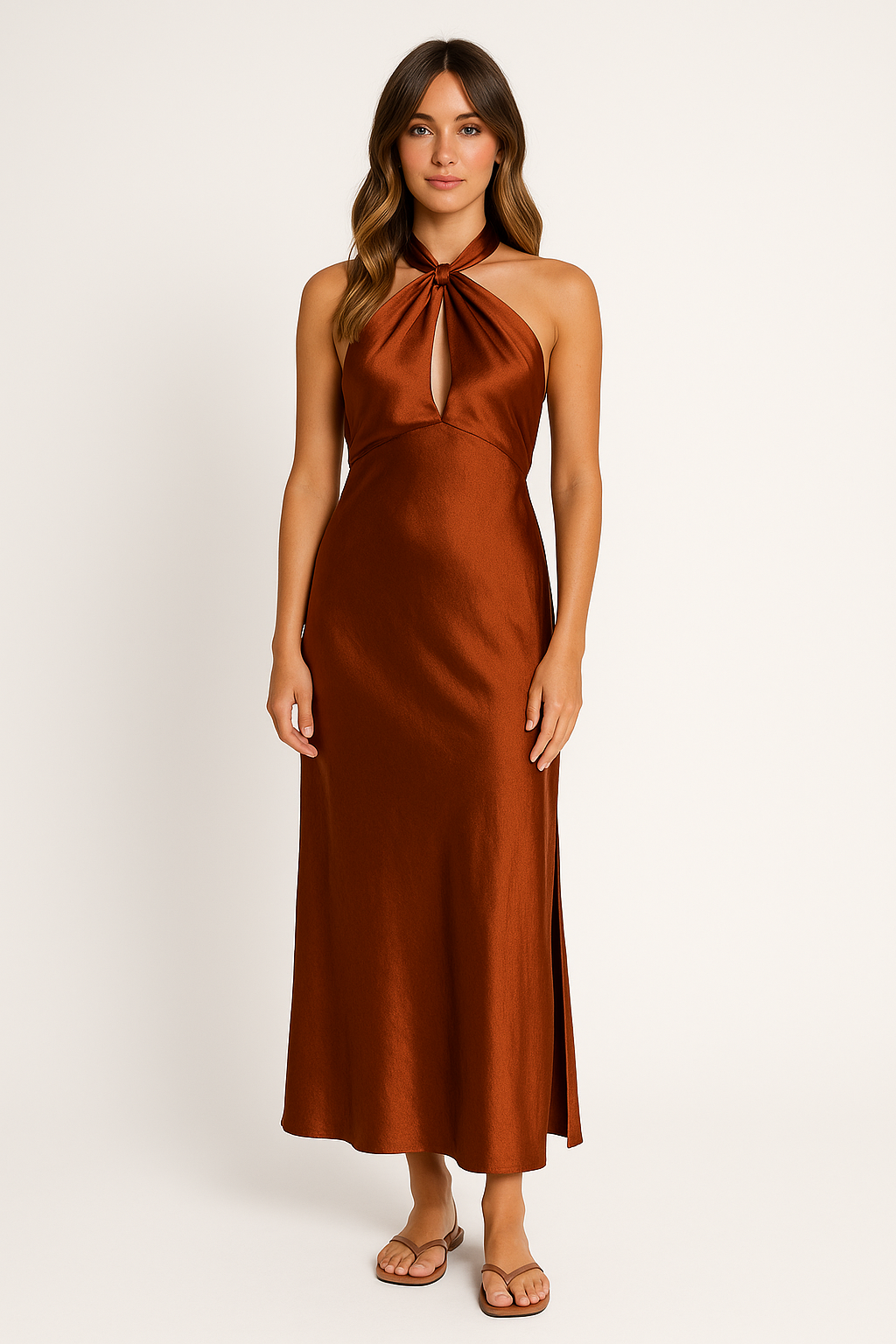 Elegant Women's Halter Neck Evening Dress