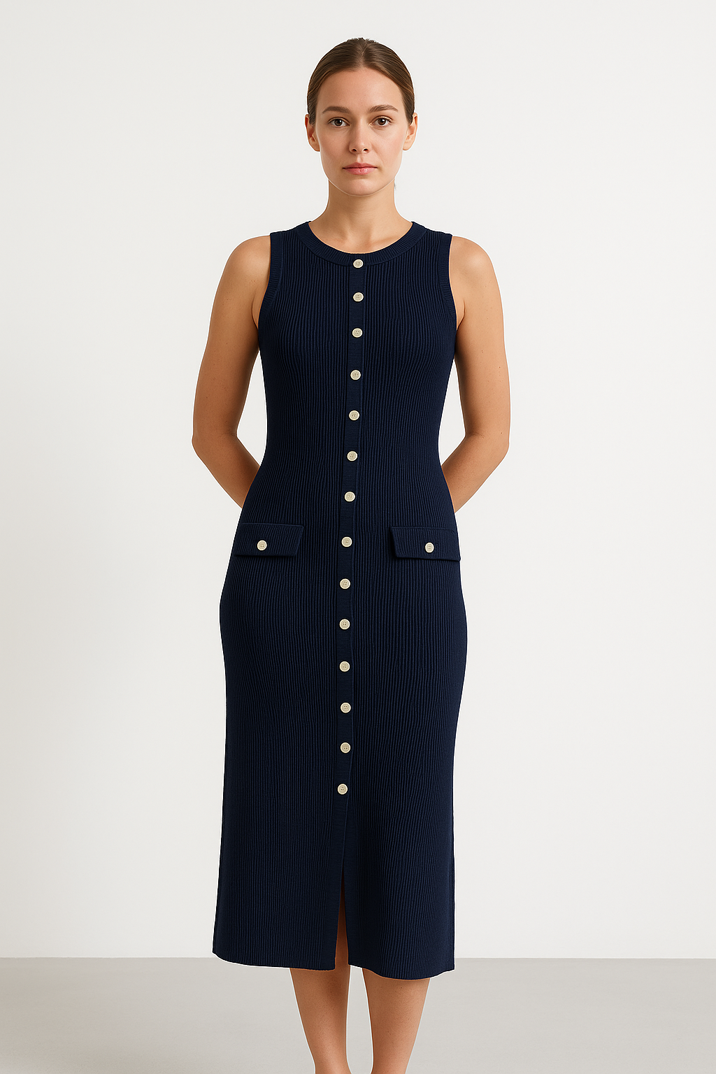 Fitted Sleeveless Women's Midi Dress - Nocini