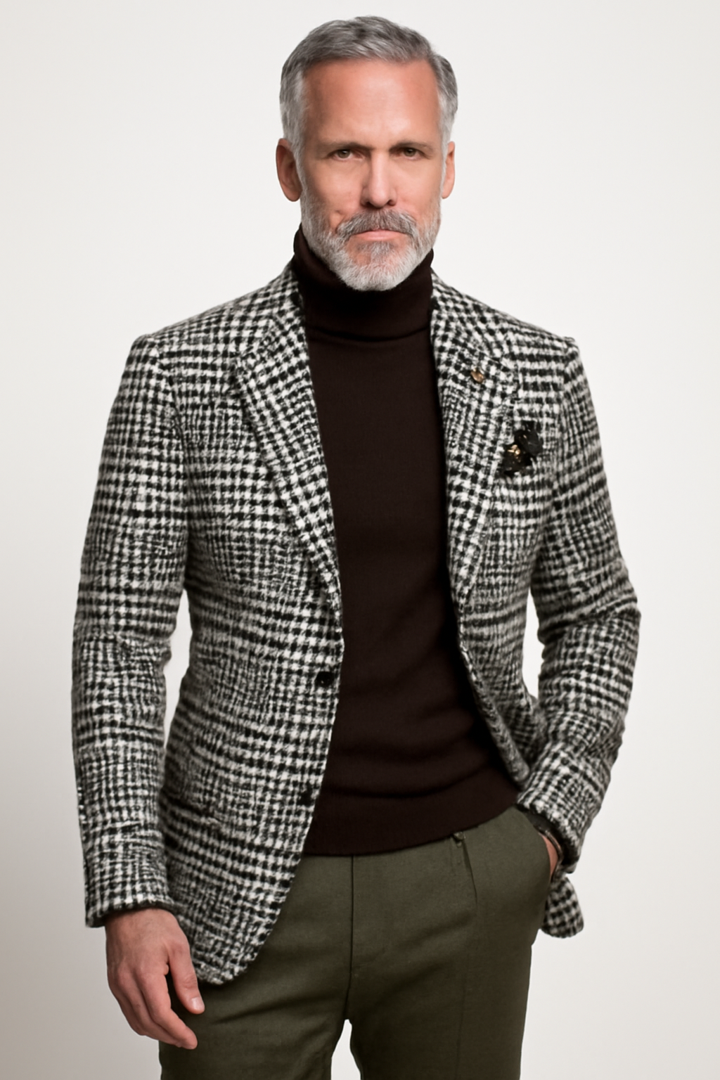 Men's Slim Fit Houndstooth Business Blazer - Nocini