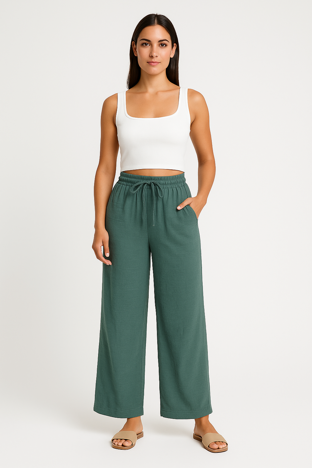Comfy Women's Loose Fit Elastic Waist Pants - Nocini