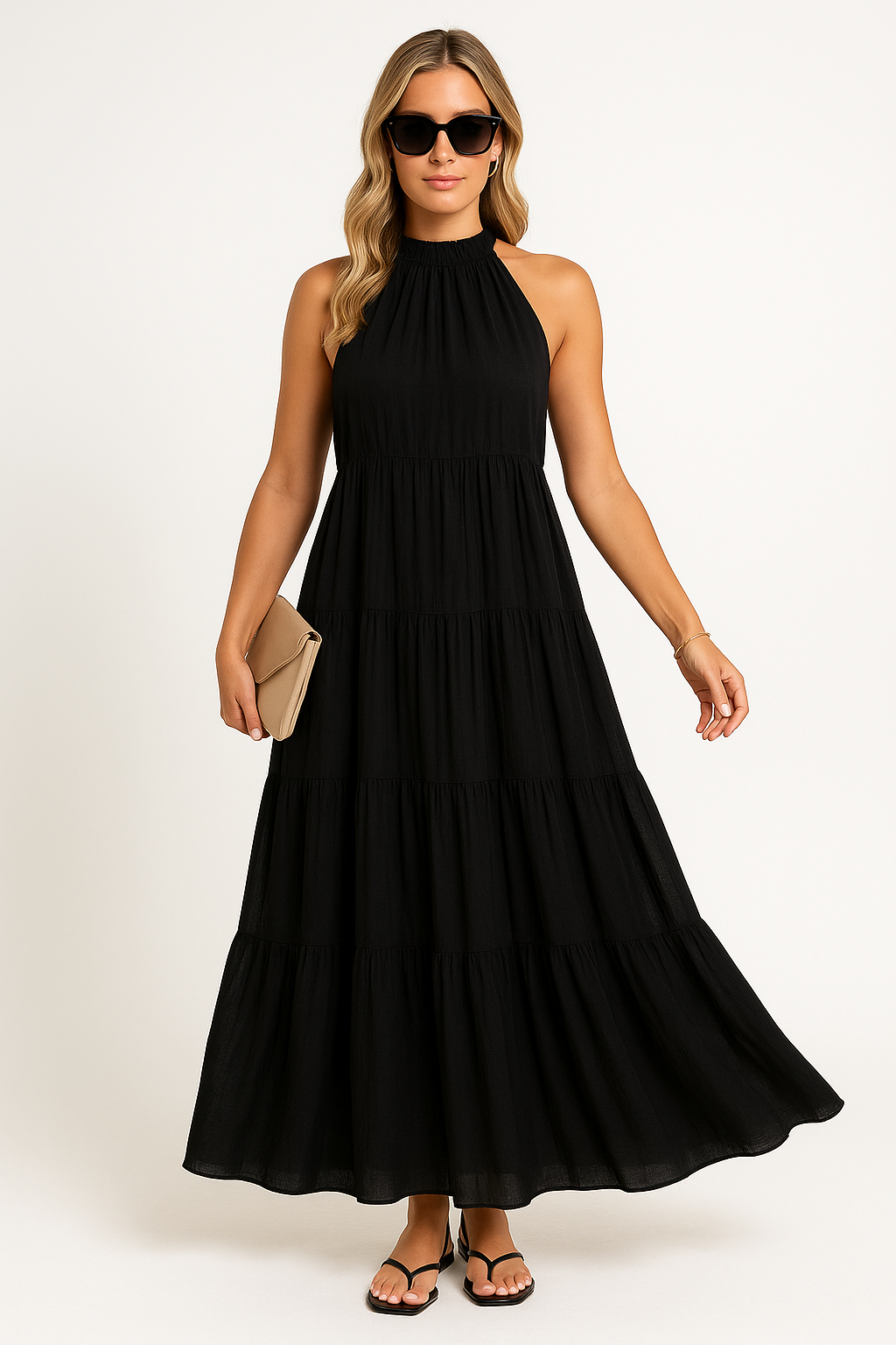Flowy Maxi Dress for Women - Relaxed Fit - Nocini