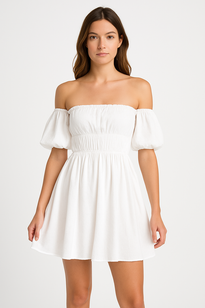 Women's Casual Off Shoulder Ruffle Dress - Nocini