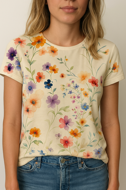 Classic Ladies Floral Tee Shirt - Olytrend