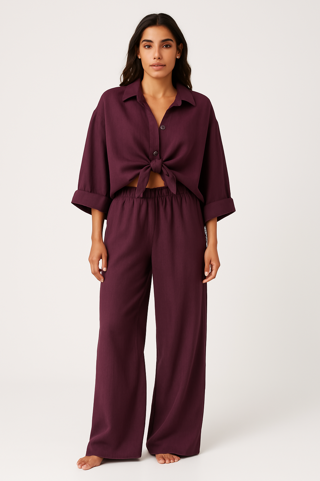 Relaxed Fit Women's Shirt and Pants Set - Nocini