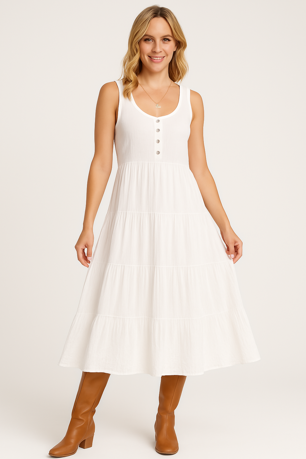 Women's Flowy A-Line Summer Dress - Nocini