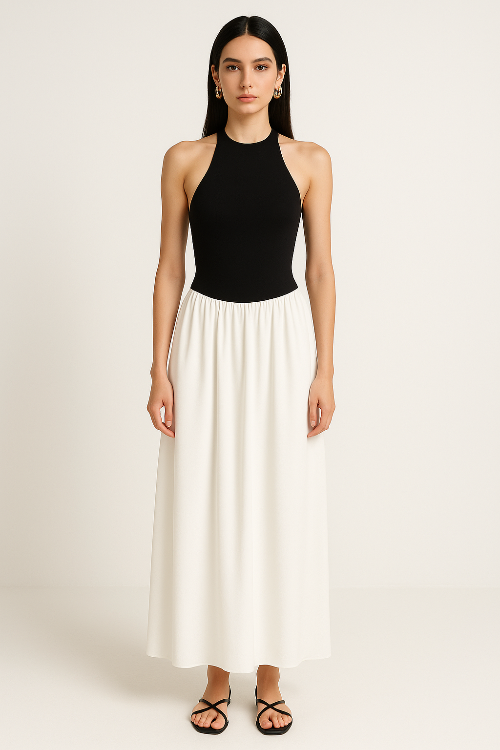 Slim Fit Halter Neck Evening Dress for Women - Nocini