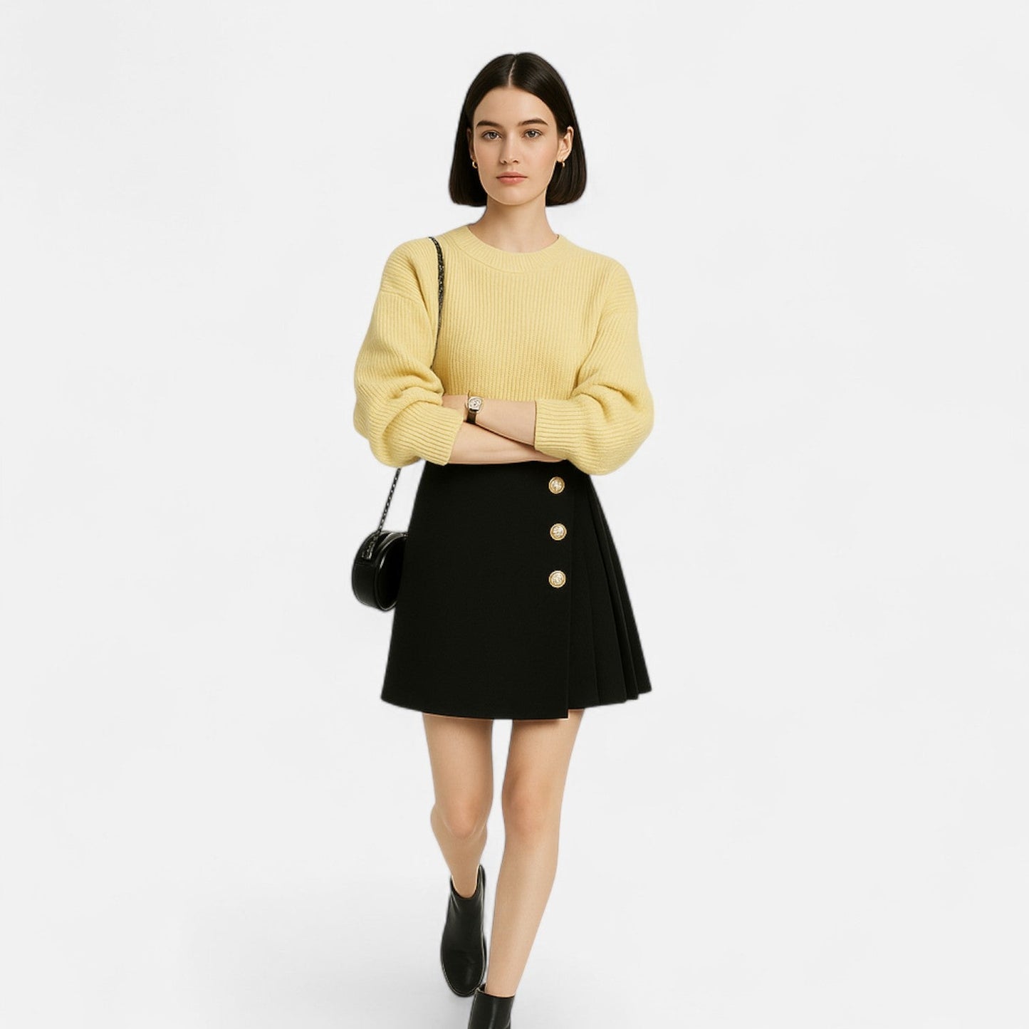 Flared Waist A-Line Mini Skirt