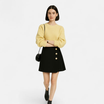 Flared Waist A-Line Mini Skirt