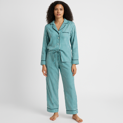 Soft Striped Cotton Pajama Set for Women