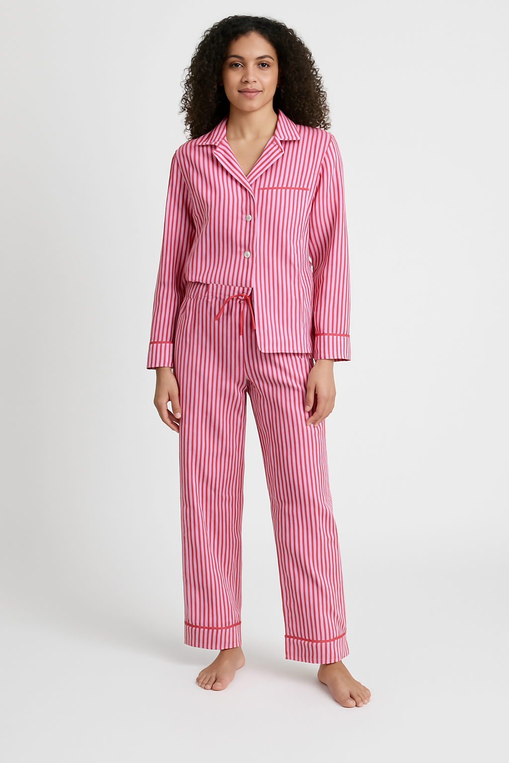 Soft Striped Cotton Pajama Set for Women - Nocini