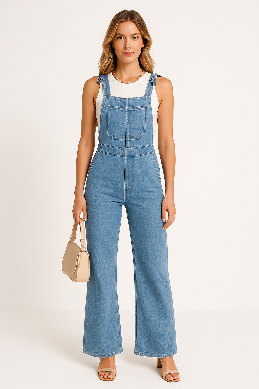 Loose Fit Women's Jeans Jumpsuit with Pockets - Nocini