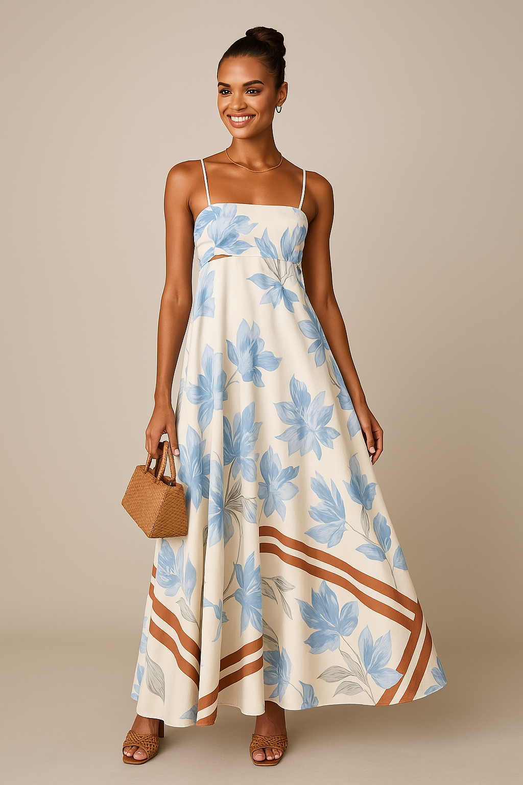 Loose Fit Summer Dress for Women Floral Backless - Nocini