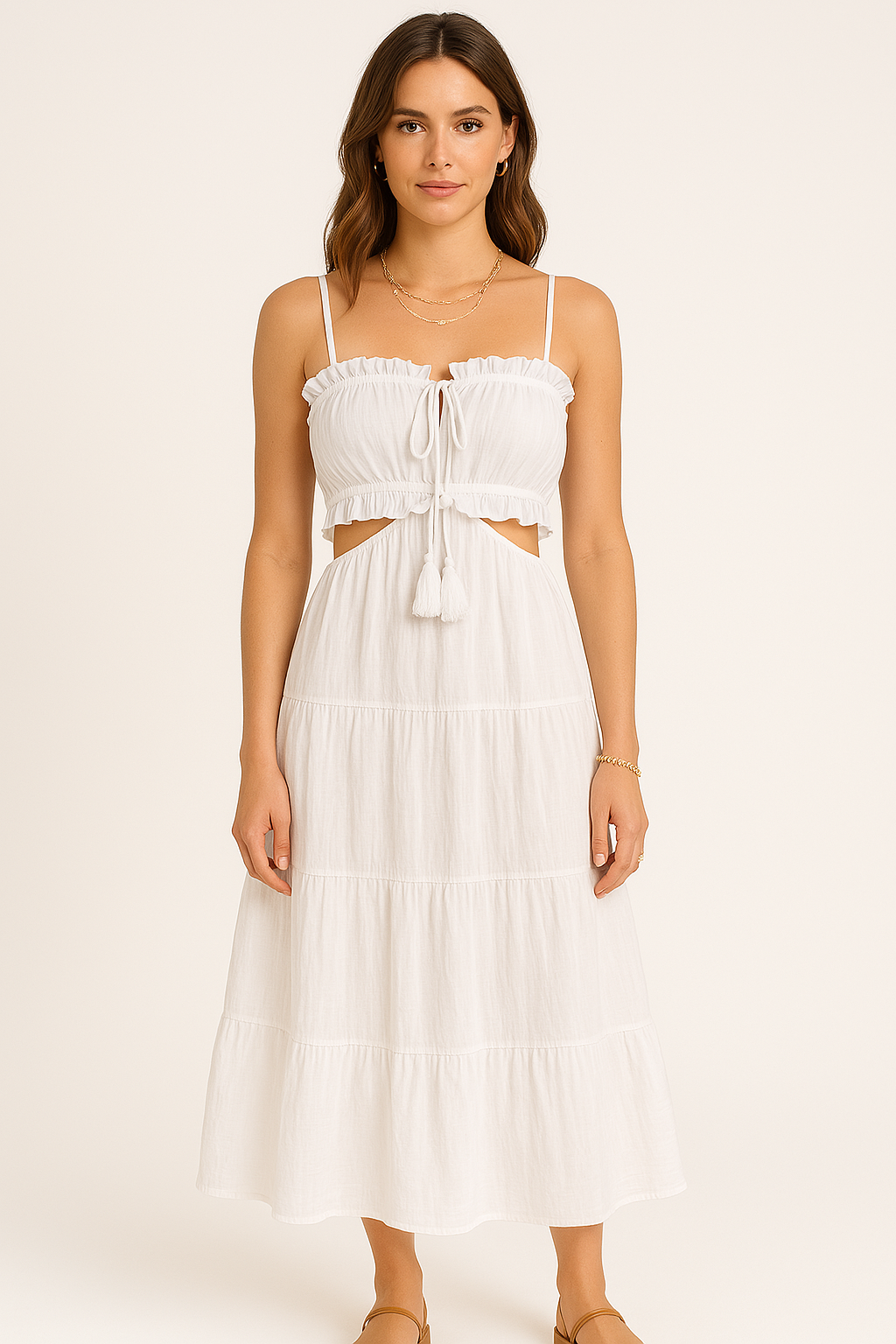 Elegant Mid Length Summer Dress - Nocini