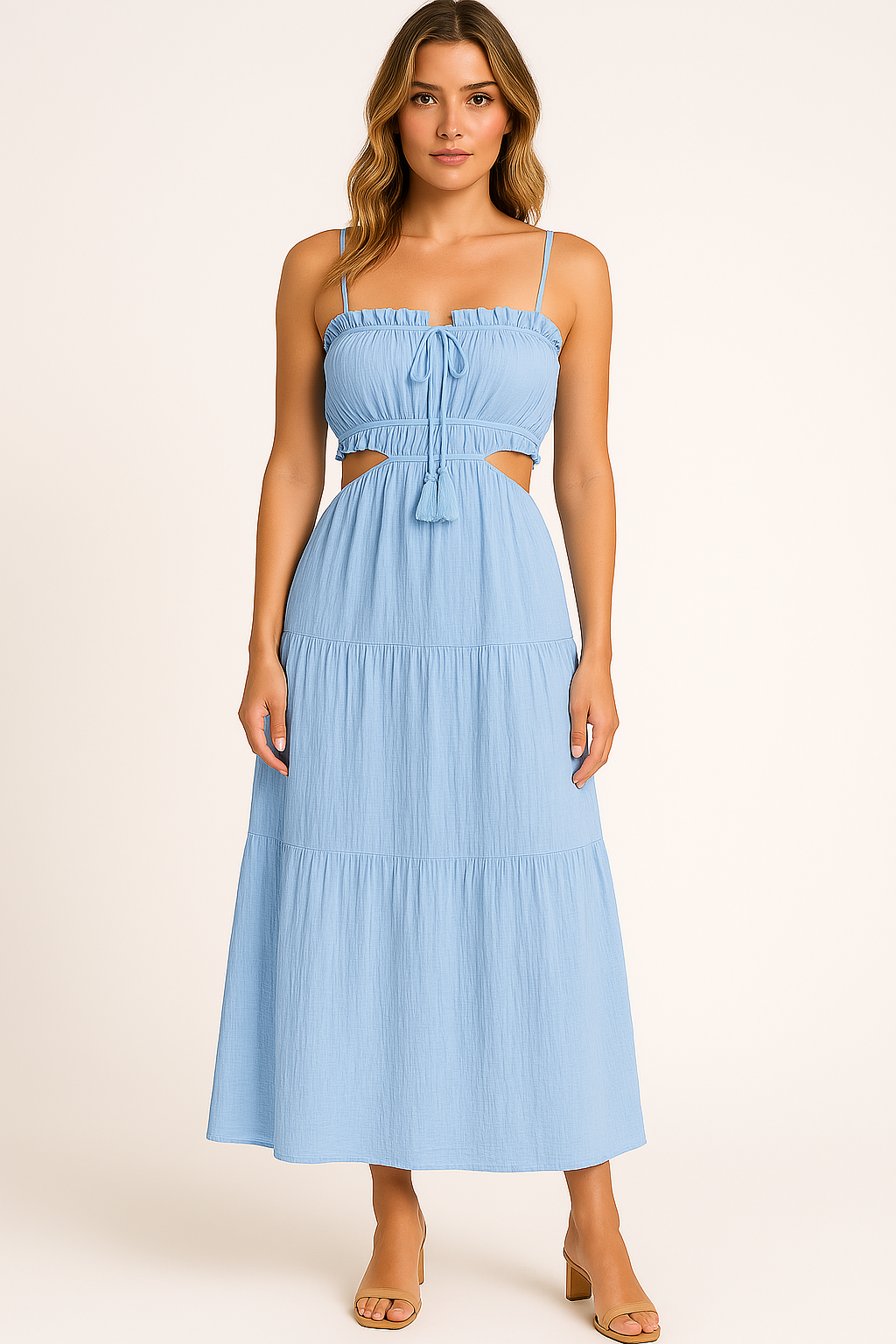 Elegant Mid Length Summer Dress