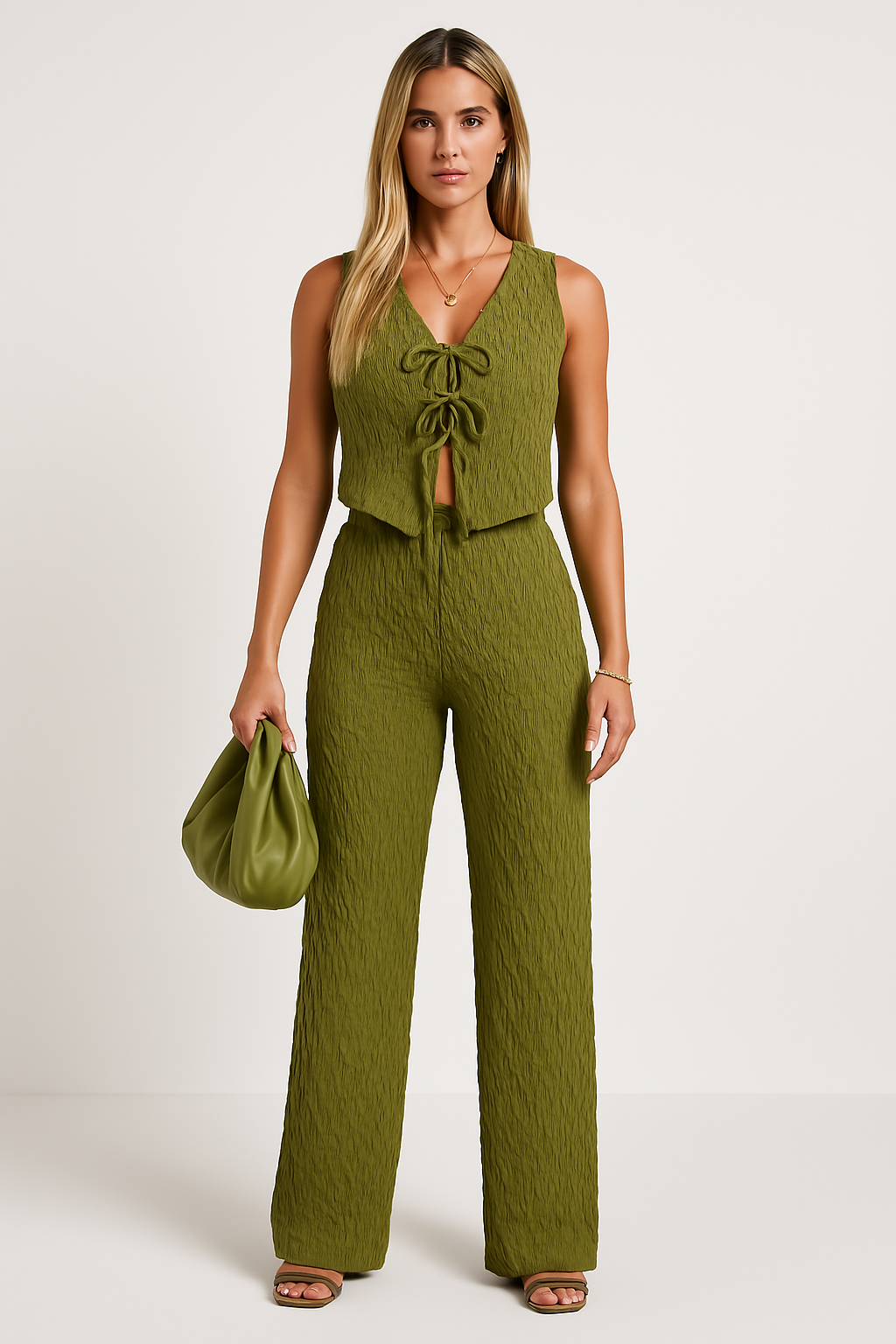 Women's V-Neck Loose Fit Pants Set