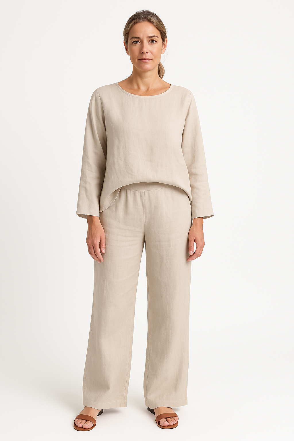 Ladies Casual Linen Lounge Set