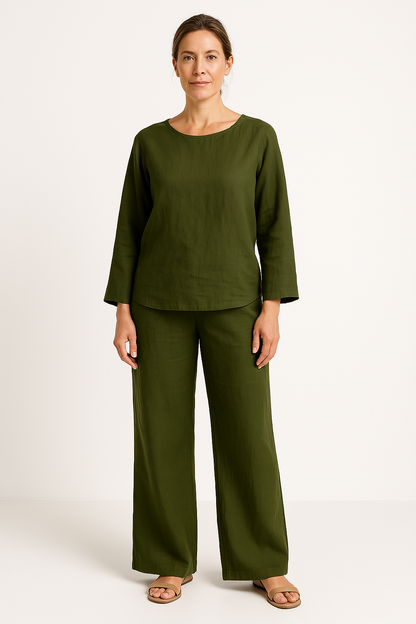 Ladies Casual Linen Lounge Set