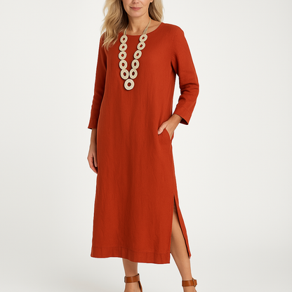 Casual Long Sleeve Midi Dress for Women