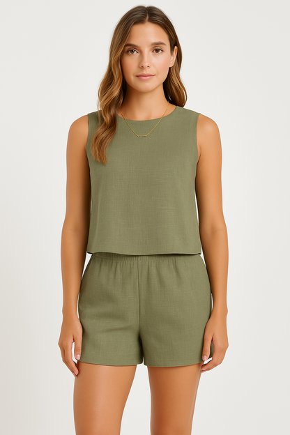 Women's Casual Lounge Set Top and Shorts