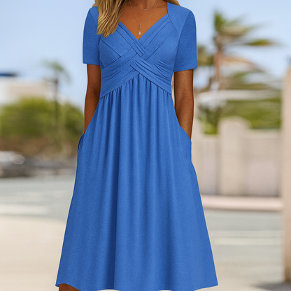 Casual Cap Sleeve Summer Dress - Olytrend