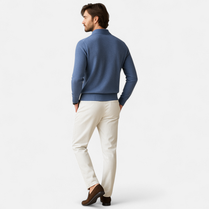 Men's Simple Long Sleeve Polo Shirt