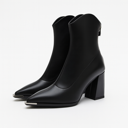 Metal Toe Chelsea Style Leather Ankle Boot - Nocini