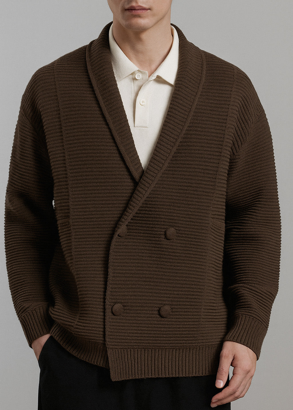 Classic Button Front Knit Cardigan - Nocini