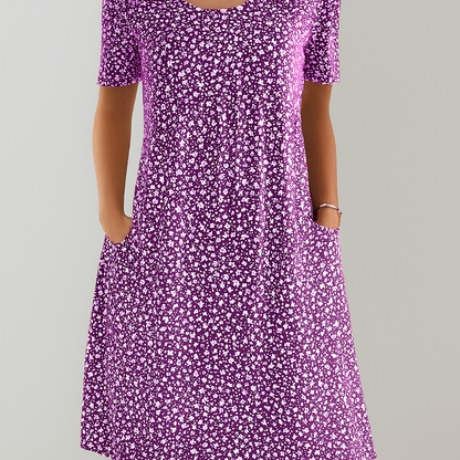 Elegant Mid Length Dress with Side Pockets