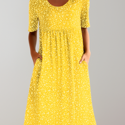 Elegant Mid Length Dress with Side Pockets