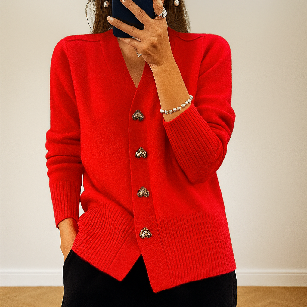 Soft V Neck Winter Sweater Cardigan - Olytrend