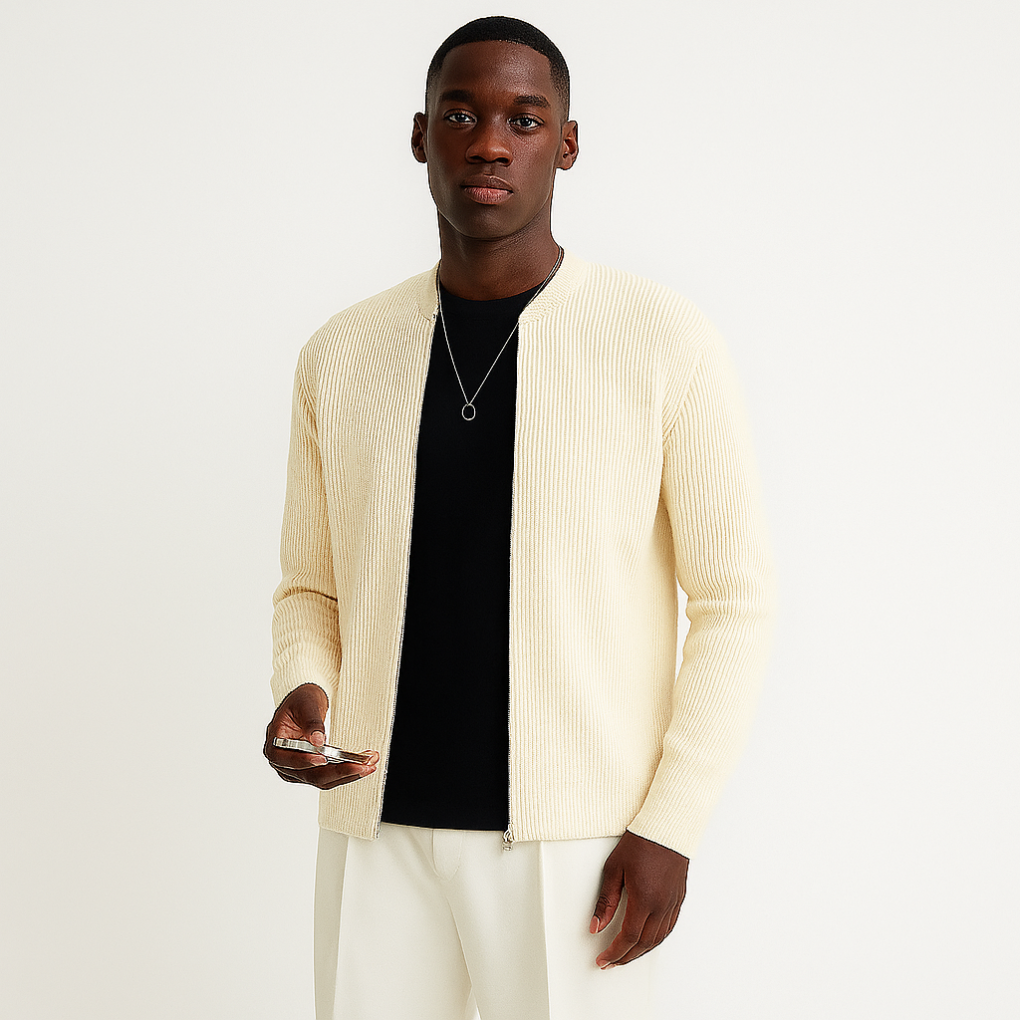 Men's Relaxed Fit Zip Cardigan Sweater - Olytrend