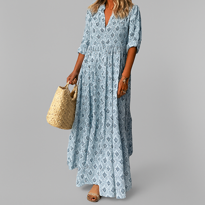 Classic Floral Summer Maxi Dress - Olytrend