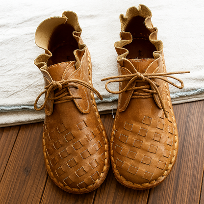 Vintage Boho Chic Handmade Leather Flat Shoes