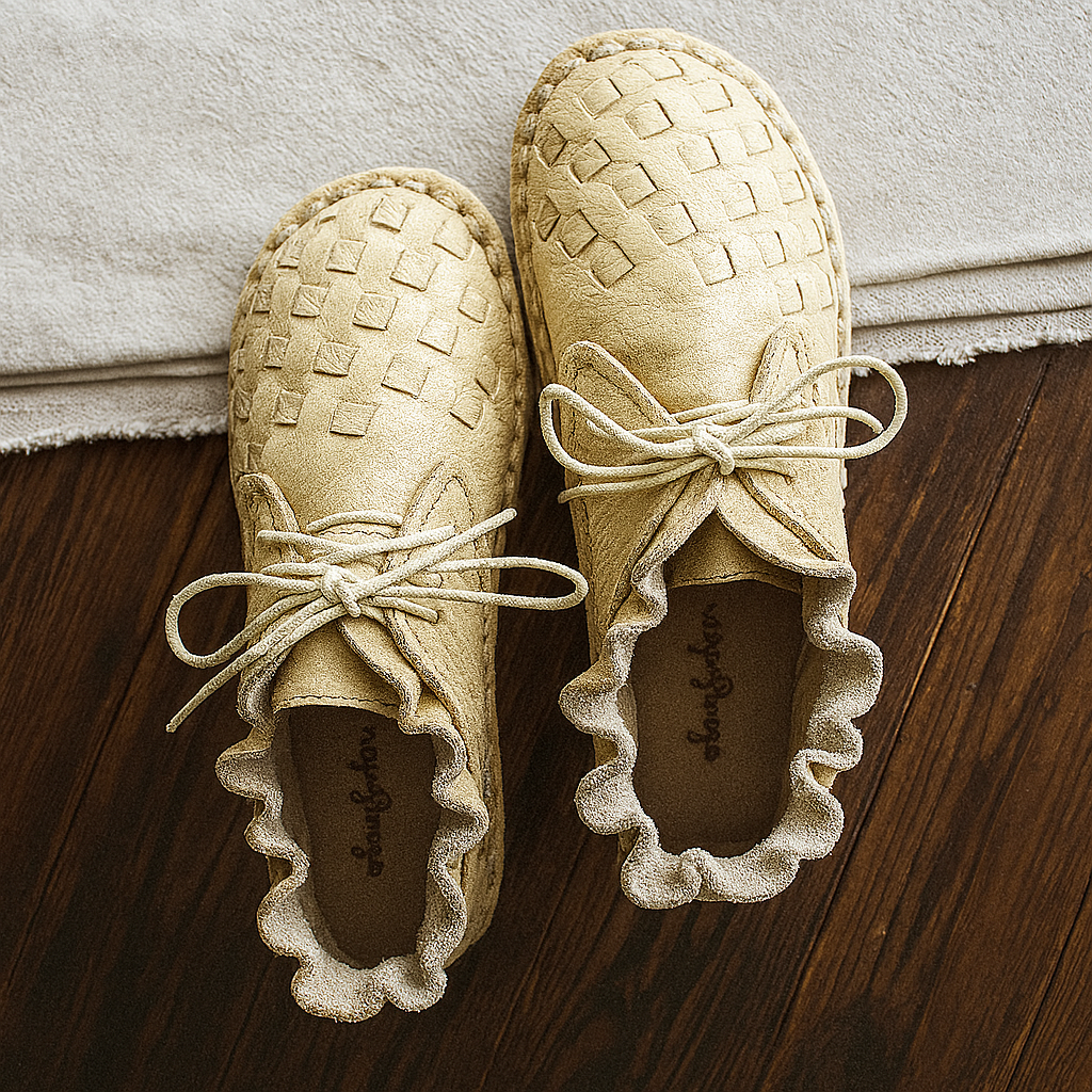 Vintage Boho Chic Handmade Leather Flat Shoes