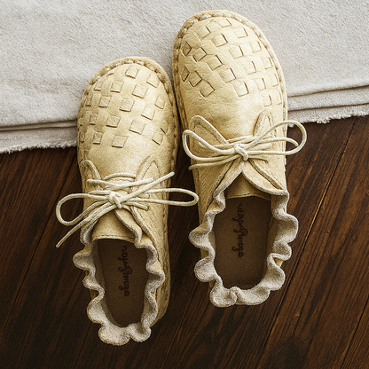 Vintage Boho Chic Handmade Leather Flat Shoes