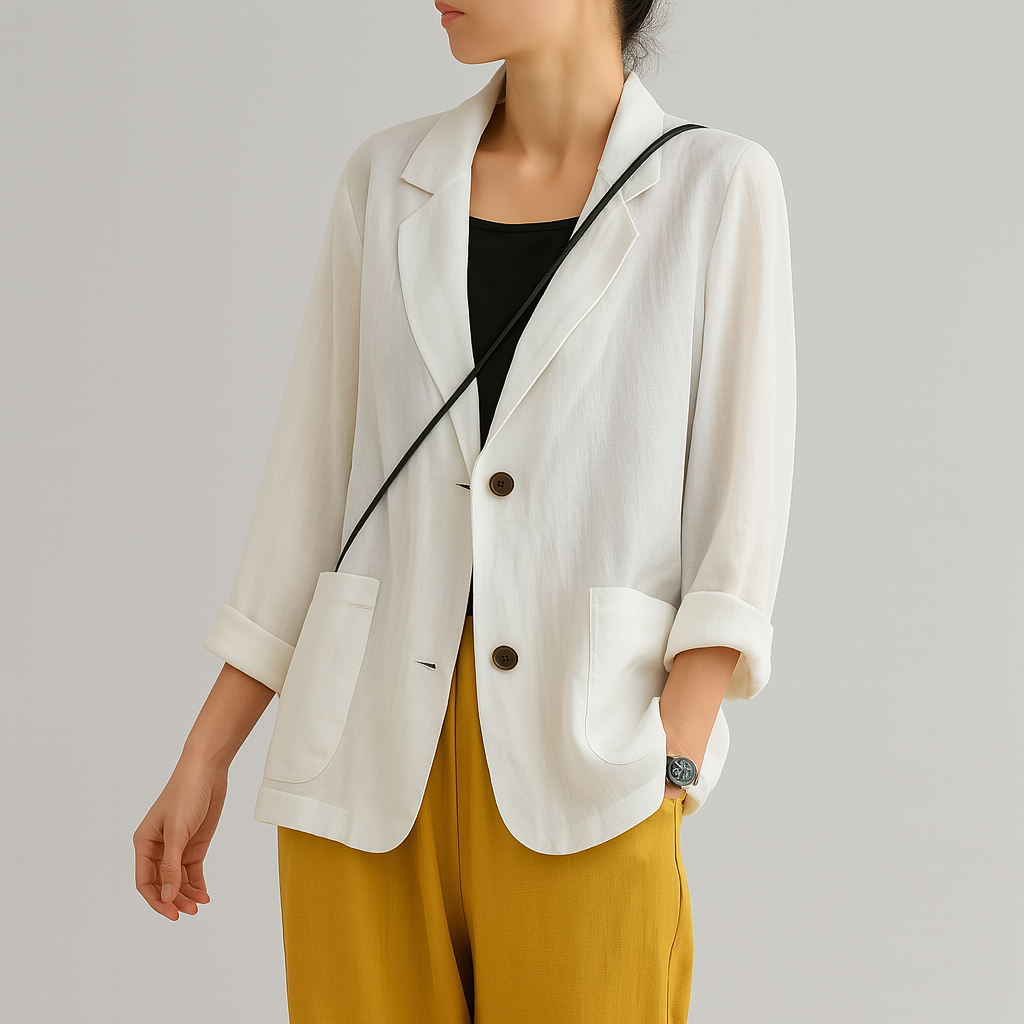Comfortable Classic Cotton Blazer - Olytrend