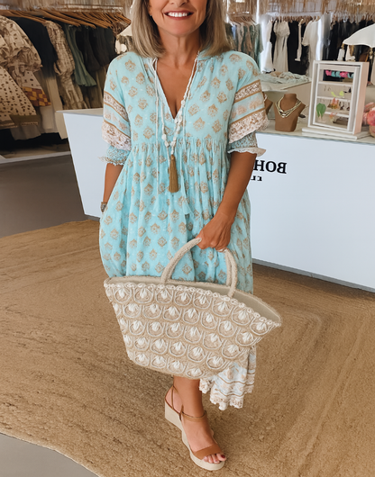 Flowy Bell Sleeve Summer Dress - Olytrend