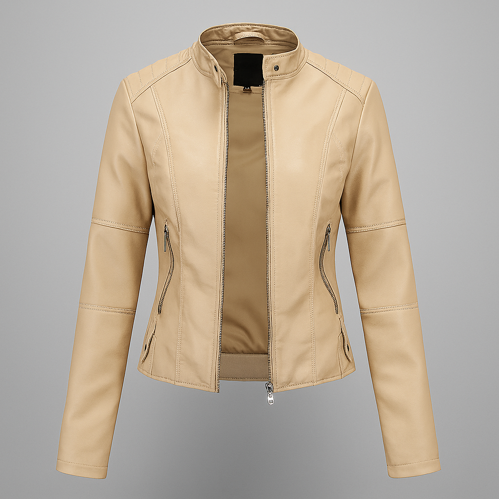 Slim Fit Biker Leather Jacket for Women