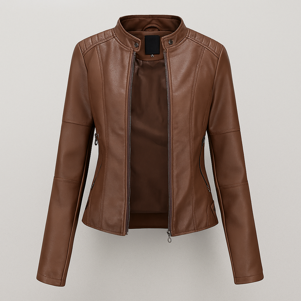 Slim Fit Biker Leather Jacket for Women