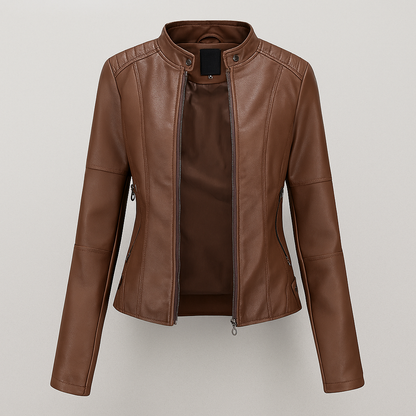 Slim Fit Biker Leather Jacket for Women